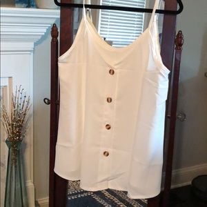 White camisole with buttons